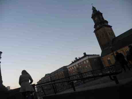 Tyska bron och Tyska kyrkan. Söndag 15 december 2013 kl 15:19.